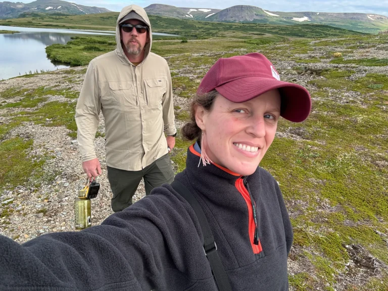 Laurie and Sean hiking in Alaska